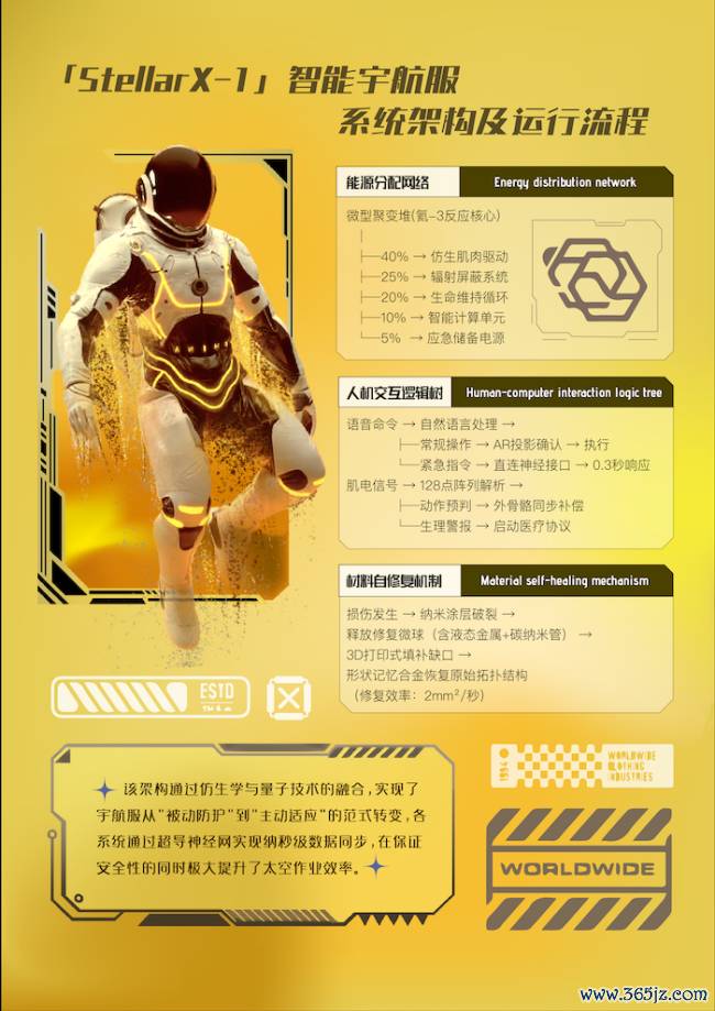 后生作品展——StellarX-1明天深空探索模块化智能宇航服观念盘算