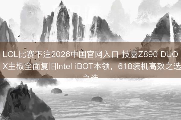 LOL比赛下注2026中国官网入口 技嘉Z890 DUO X主板全面复旧Intel iBOT本领，618装机高效之选